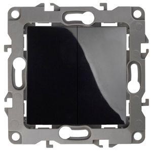  Механизм выключателя 2-кл. СП Эра12 10А IP20 12-1104-06 250В 10AX черн. Эра Б0014650 