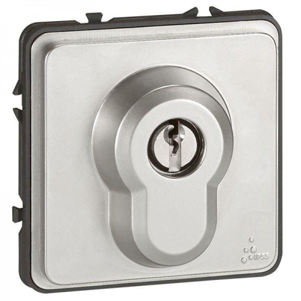  Механизм выключателя 1-кл. СП Soliroc 6А IP54 230В с ключом 2 полож. IK10 хром Leg 077874 