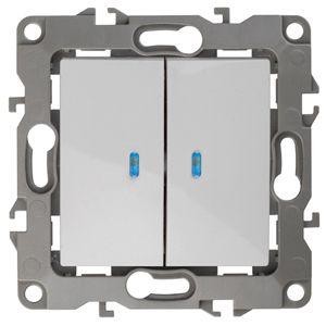  Механизм выключателя 2-кл. СП Эра12 10А IP20 12-1105-01 250В 10AX с подсветкой бел. Эра Б0014657 