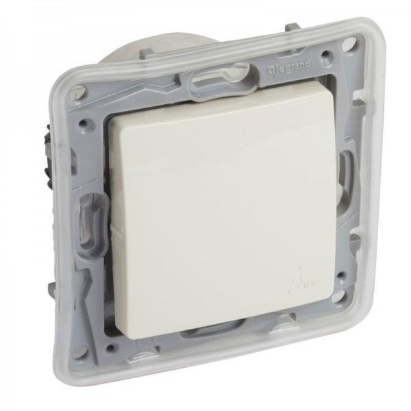  Механизм переключателя 1-кл. СП Etika 10А IP44 250В 10AX авт. зажимы сл. кость Leg 672300 