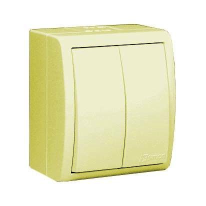  Выключатель 2-кл. ОП Simon 15 Aqua 10А IP54 с подсветкой винт. зажим сл. кость Simon 1594399-031 