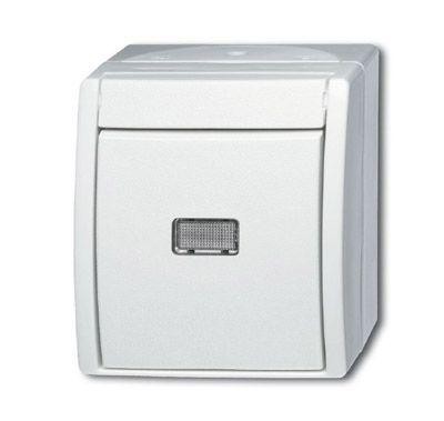  Переключатель 1-кл. ОП Ocean 10А IP44 прозр. линза альп. бел. ABB 2CKA001085A1626 