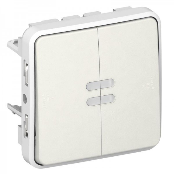  Механизм переключателя на 2 направления 1-кл. 1п СП Plexo 10А IP55 10AX с подсветкой бел. Leg 069613 