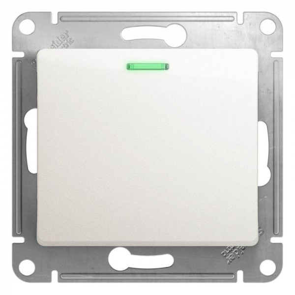  Механизм переключателя 1-кл. СП Glossa 10А IP20 (сх. 6а) 10AX с подсветкой перламутр SchE GSL000663 