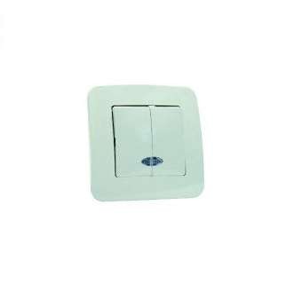  Выключатель 2-кл. СП Lillium N 10А IP20 с подсветкой бел. Makel 55023 