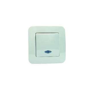  Выключатель 1-кл. СП Lillium N 10А IP20 с подсветкой бел. Makel 55021 