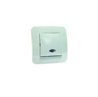 Выключатель проходной 1-кл. СП Lillium N 10А IP20 с подсветкой крем. Makel 55225 