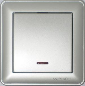  Механизм выключателя 1-кл. СП W59 16А IP20 с подсветкой мат. хром SchE VS116-153-5-86 