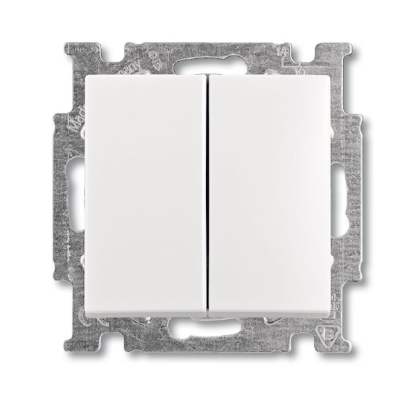  Механизм переключателя 2-кл. 1п СП Basic 10А IP20 с клавишей альп. бел. ABB 2CKA001012A2144 