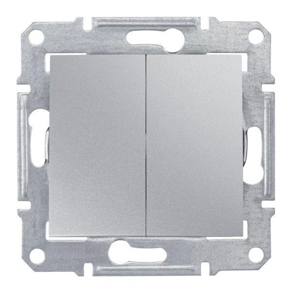  Механизм переключателя 2-кл. СП Sedna 10А IP20 (сх. 6+6) 250В алюм. SchE SDN0600160 