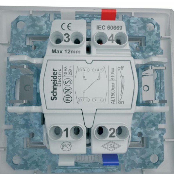  Механизм переключателя проходного 1-кл. СП Sedna 10А IP20 (сх. 6) 250В алюм. SchE SDN0400160 