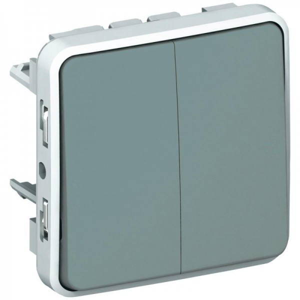  Механизм переключателя на 2 направления 2-кл. СП Plexo 10А IP55 10AX сер. Leg 069525 
