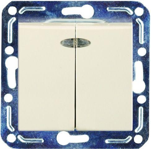  Механизм выключателя 2-кл. СП 10А IP20 V01-12-V22-М с индикацией крем. Volsten 9028 