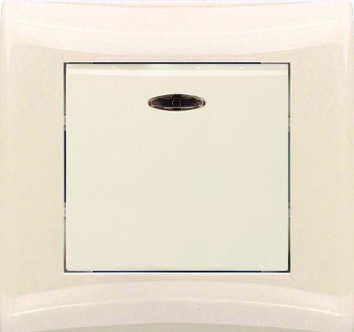  Выключатель-переключатель проходной 1-кл. СП 10А IP20 V01-12-Р12-S с индикацией крем. Volsten 9022 