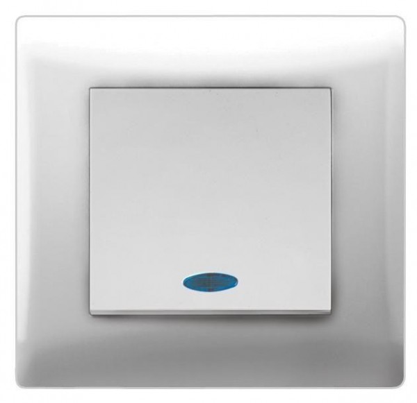  Выключатель 1-кл. СП 10А IP20 V01-11-V12-S с индикацией бел. Volsten 9002 