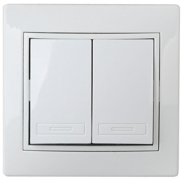  Выключатель 2-кл. СП Plano 10А IP20 1А-104-01 250В Al+Cu бел. Intro Б0038594 