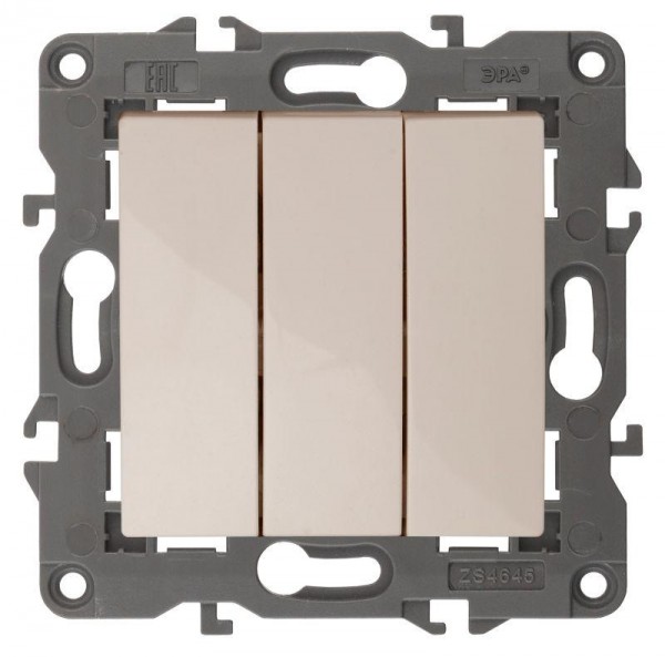 Механизм выключателя 3-кл. СП Эра Elegance 10А IP20 14-1107-02 250В 10AX сл. кость Эра Б0034250 