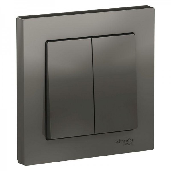  Выключатель 2-кл. СП AtlasDesign 10А IP20 (сх. 5) 10AX в сборе сталь SchE ATN000952 