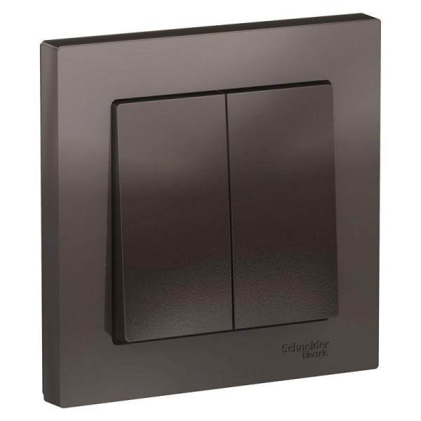  Выключатель 2-кл. СП AtlasDesign 10А IP20 (сх. 5) 10AX в сборе мокко SchE ATN000652 