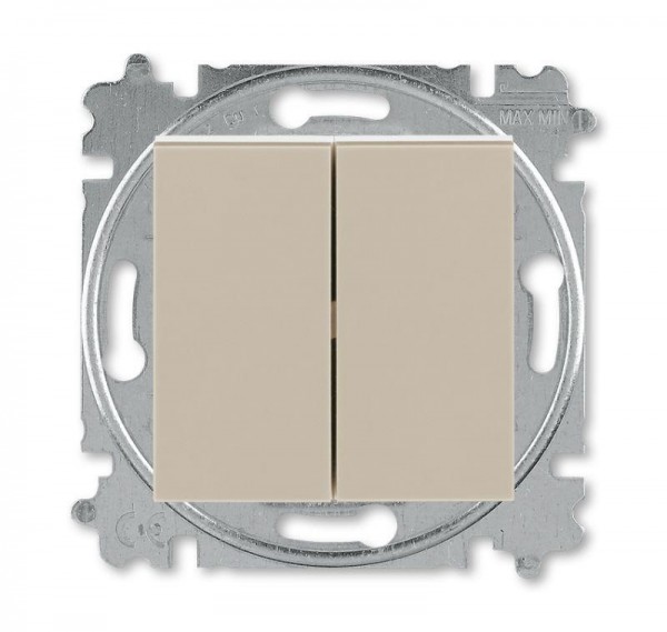  Выключатель 2-кл. СП Levit IP20 кофе макиато/бел. ABB 2CHH590545A6018 