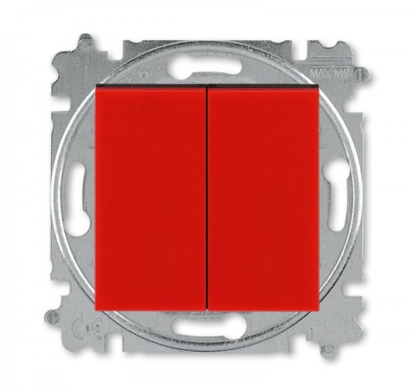  Выключатель 2-кл. СП Levit IP20 красн./дым. черн. ABB 2CHH590545A6065 