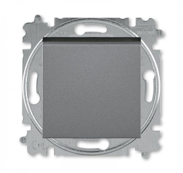  Выключатель 1-кл. СП Levit IP20 сталь/дым. черн. ABB 2CHH590145A6069 