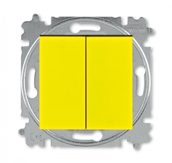  Переключатель 2-кл. СП Levit IP20 желт./дым. черн. ABB 2CHH595245A6064 