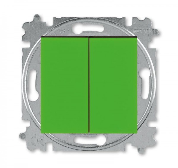  Переключатель 2-кл. СП Levit IP20 зел./дым. черн. ABB 2CHH595245A6067 