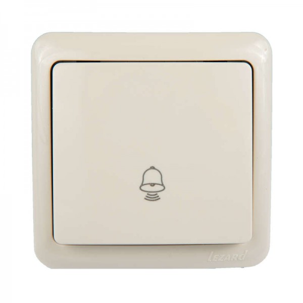  Кнопка звонка 1-кл. 1п ОП Viola 10А IP20 крем. LEZARD 751-0300-103 