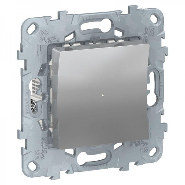  Светорегулятор UNICA NEW LED Wiser нажимной универс. 7-200Вт алюм. SchE NU551530 