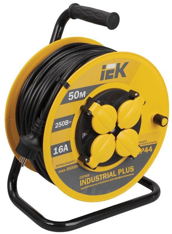  Удлинитель на катушке 4х50м с заземл. 16А IP44 УК50 "Industrial plus" с термозащ. 3х1.5 ИЭК WKP15-16-04-50-44 