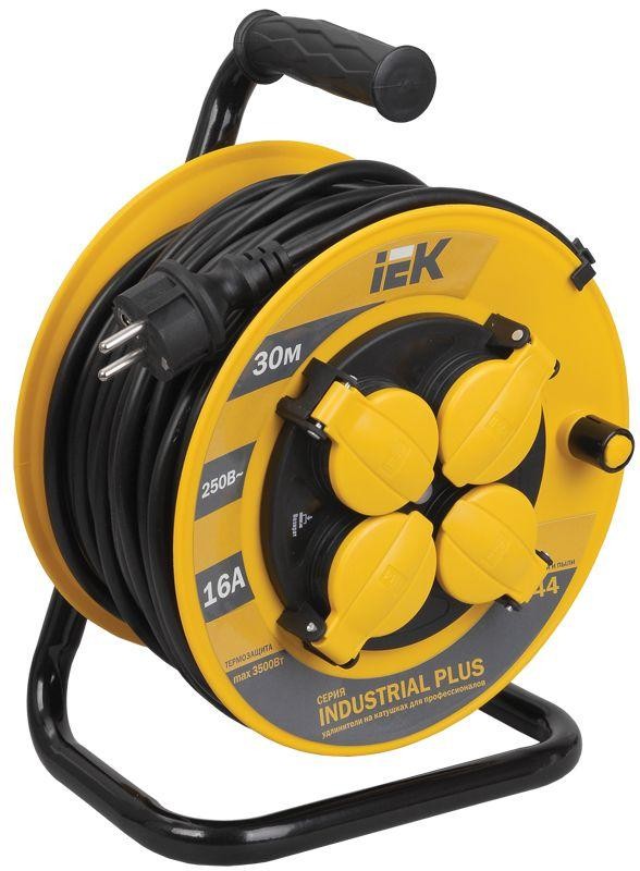  Удлинитель на катушке 4х30м с заземл. 16А IP44 УК30 "Industrial plus" с термозащ. 3х1.5 ИЭК WKP15-16-04-30-44 