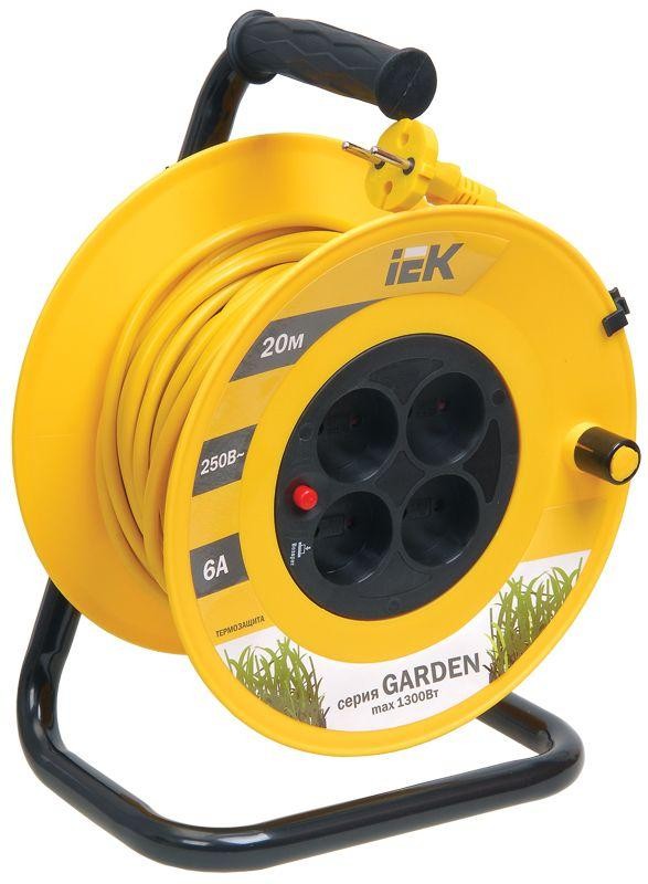  Удлинитель на катушке 4х20м без заземл. 6А IP20 УК20 "Garden" с термозащ. 2х0.75 ИЭК WKP23-06-04-20 