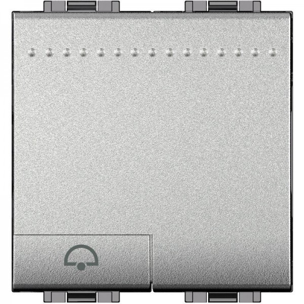  Кнопка (NO) с символом "Звонок" 2мод. LivingLight алюм. Leg BTC NT4042M2N 