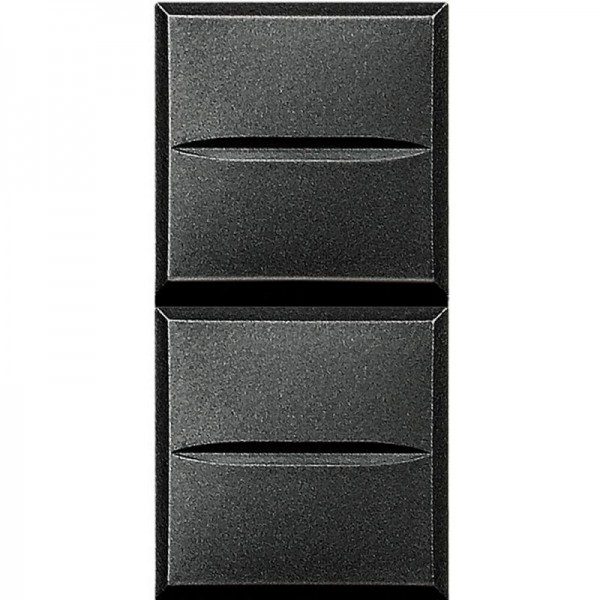  Кнопка двойн. 1Р (NO) + 1Р (NO) 10А 250В Axolute антрацит Leg BTC HS4036 