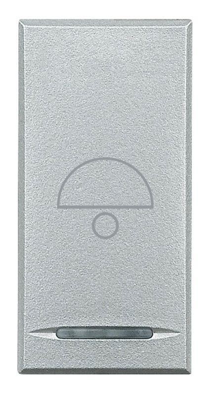  Кнопка 1п (NO) 10А 250В с символом «звонок» Axolute алюм. Leg BTC HC4055B 