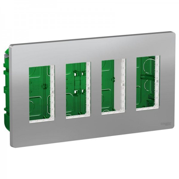  Блок СП UNICA SYSTEM+ 4х2 алюм. SchE NU174430 