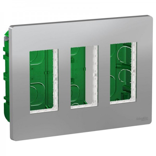  Блок СП UNICA SYSTEM+ 3х2 алюм. SchE NU173430 