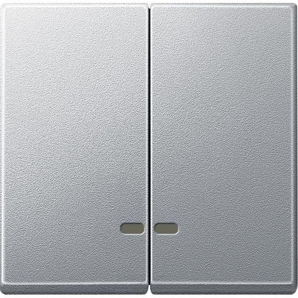  Клавиша 2-м Merten с окошком для свет. инд. алюм. SchE MTN3420-0460 