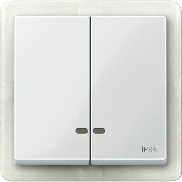  Клавиша 2-м Merten с окошком для свет. индик. IP44 бел. SchE MTN3424-0319 