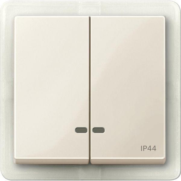  Клавиша 2-м Merten с окошком для свет. инд. IP44 беж. SchE MTN3424-0344 