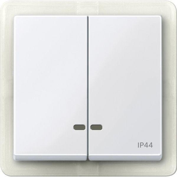  Клавиша 2-м Merten с окошком для свет. инд. IP44 активно бел. SchE MTN3424-0325 
