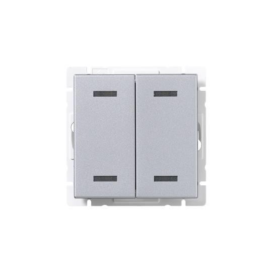  Кнопка нажимная 4 клавиши с подсветкой до 30В Impressivo серебр. алюм. ABB 2TKA00000914 