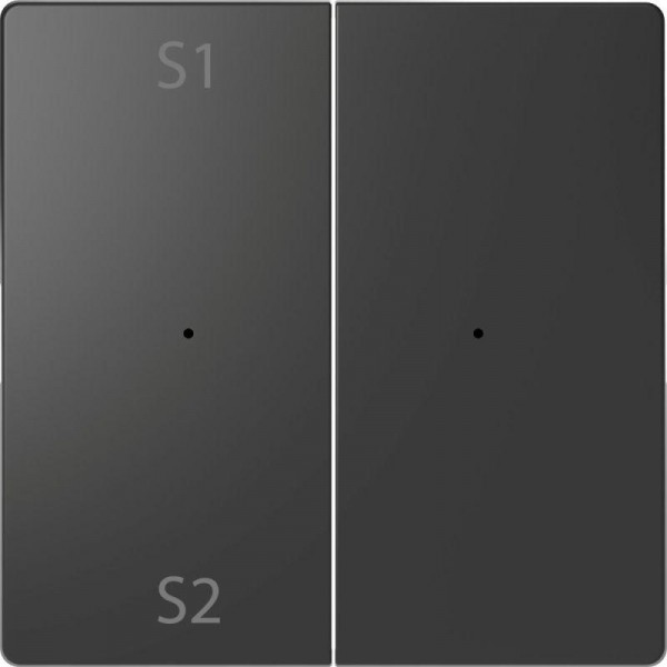 Клавиша двойная Merten D-Life PlusLink с S1/S2 пусто SD антрацит SchE MTN5226-6034 