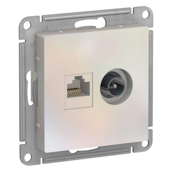  Механизм розетки компьютерной 2-м AtlasDesign RJ45 кат.5E+TV жемчуг SchE ATN000489 