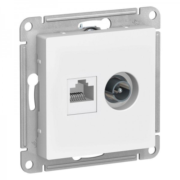  Механизм розетки компьютерной 2-м AtlasDesign RJ45 кат.5E+TV бел. SchE ATN000189 