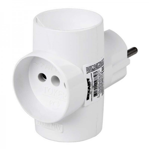  Тройник электрический без заземл. 220В 6A-10A Rexant 11-1081 