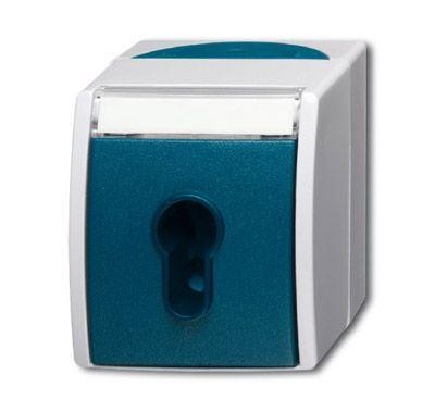  Выключатель жалюзи 1п с ключом (для замка) IP44 ocean сер./сине-зел. ABB 2CKA001101A0917 