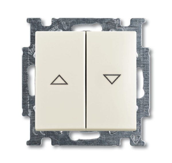  Механизм 2-кл. 1п выкл. жалюзи с фиксацией с клавишей Basic 55 chalet-white ABB 2CKA001012A2186 
