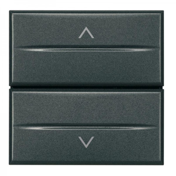  Кнопка двойн. с блокировкой 1п (NO) + 1п (NO) 10А 250В 2мод. Axolute антрацит Leg BTC HS4037/2 